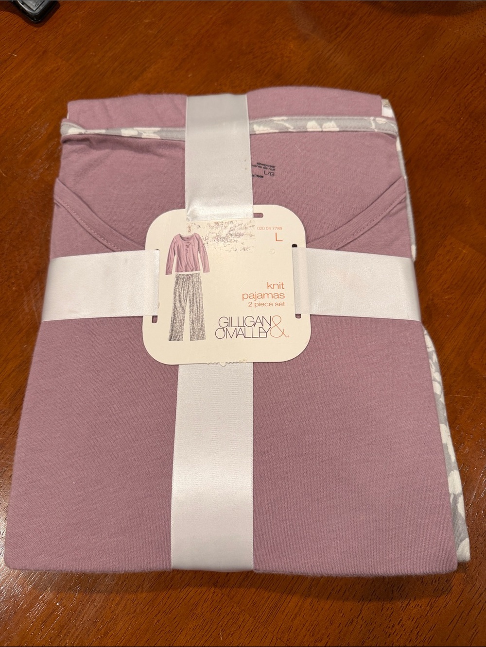 Gilligan & O'Malley Mauve Knit Two-Piece Pajama Set